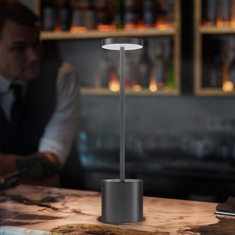 Lâmpada de mesa sem fio recarregável portátil alimentado por bateria led desk lamp 2000mah bateria operado pode ser escurecido restaurante quarto