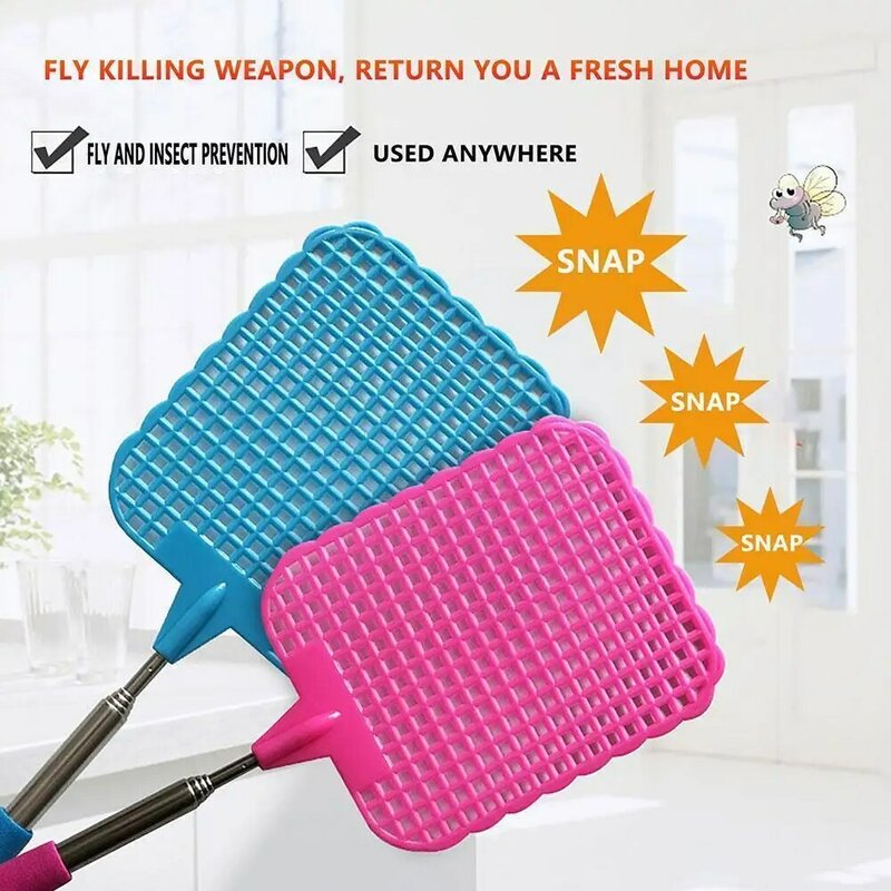 Fly Swatters Telescopic Extendable Fly Swatter Prevent Flies Retractable 1pc Mosquito Supplies Tool Trap Swatter Garden E4I8