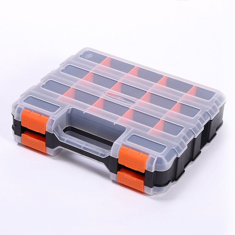 Plastic For Screws Portable Compartment Removable Dividers Double Sided Small Parts Tool Box Organizer Hardware Storage Case
