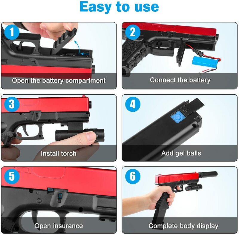 Baru Listrik & Manual Gel Blaster Bola Air Memerciki Pistol Mainan Paintball Pistol Permainan Luar Ruangan CS Airsoft Pistol untuk Hadiah Anak Laki-laki