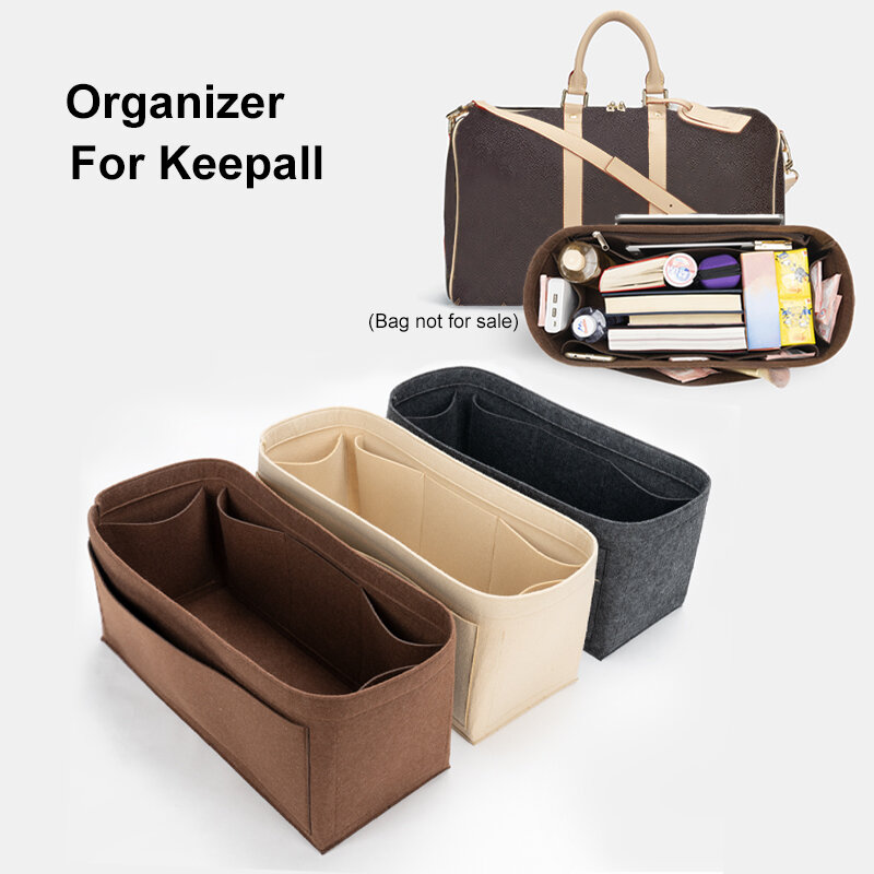 For Keepall Insert Organizer Purse Handbag Zip,Handbag Tote Shaper,Felt Travel Cosmetic Bag Man Women Storage Toiletry Liner