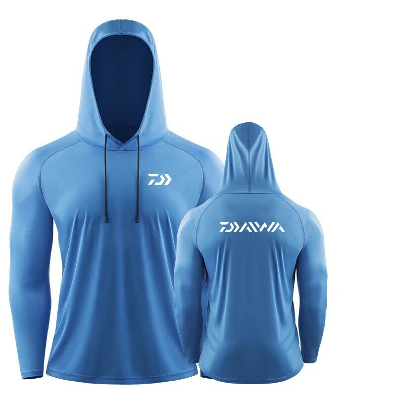 2022 New Daiwa sunscreen clothing hooded long sleeve fitness outdoor fishing jacket quick-drying running autumn  Fishing wear