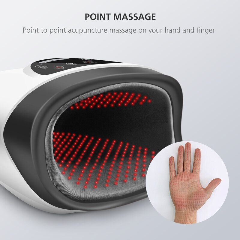 Comfier-masajeador de mano eléctrico inalámbrico, herramienta de masaje de dedo de Palma, calentamiento por compresión, 3 modos y 3 niveles de presión