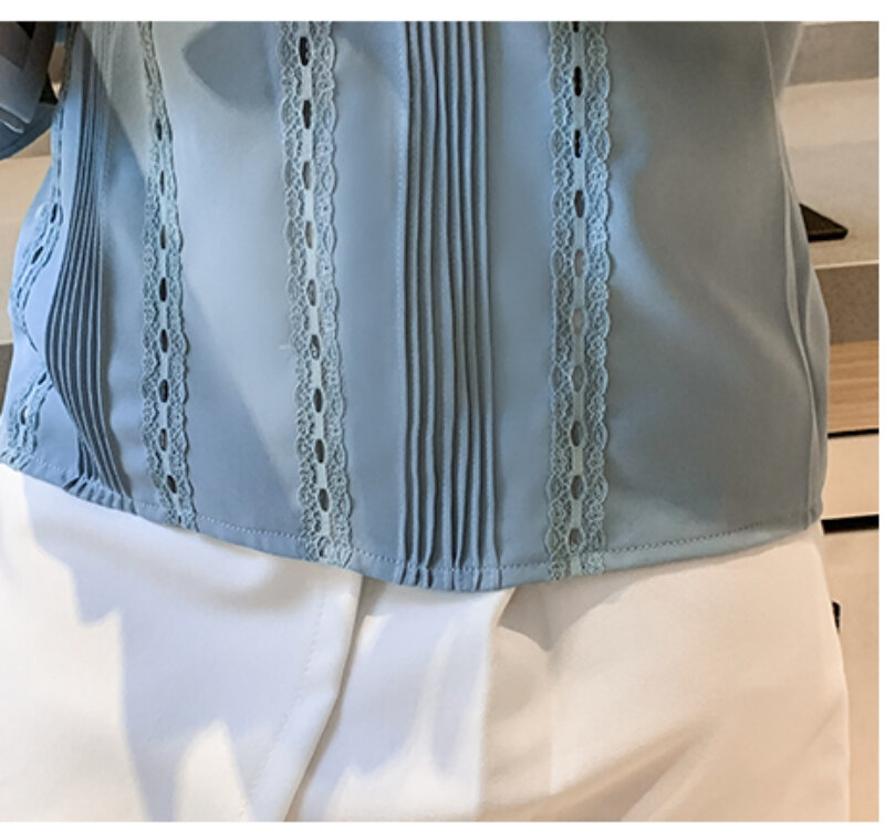 Однотонная Элегантная стильная рубашка с воротником-стойкой, весна-осень, новинка 2022, модные женские топы 805J