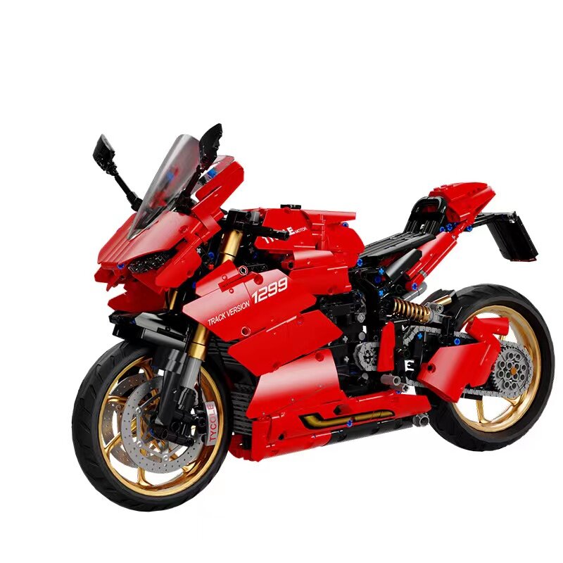 Motocykl samochód MOC Model klocki miasto wyścigówka motocykl pojazd cegły zabawki dla dzieci chłopcy T4020