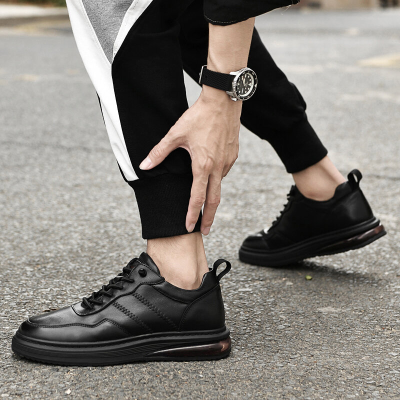 Scarpe Casual da uomo in pelle naturale moda elegante Sneakers stringate classiche di lusso traspiranti calzature da esterno di qualità confortevole