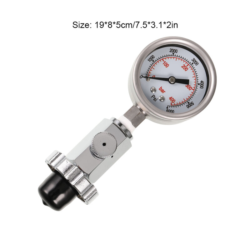 Checker Air Tank Pressure with Gasket DIN Gas Reading Clear Accurate Gauge Metal Long-Lasting Measurement Tool