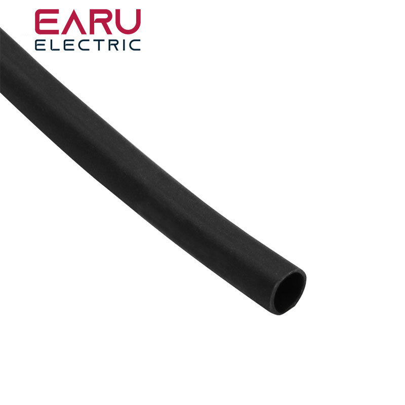 Tubo termorretráctil para reparación de conectores, 1 metros/lote 2:1 negro, 1 2 3 5 6 8 10mm de diámetro, envoltura de cable