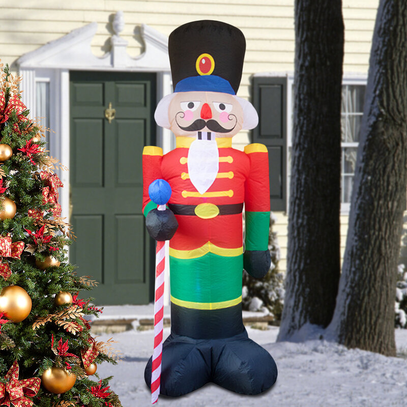 240cm Riesigen Aufblasbaren Santa Claus Puppe Spielzeug mit LED Licht Weihnachten Dekoration für Home Party Im Freien Garten Neue Jahr navidad