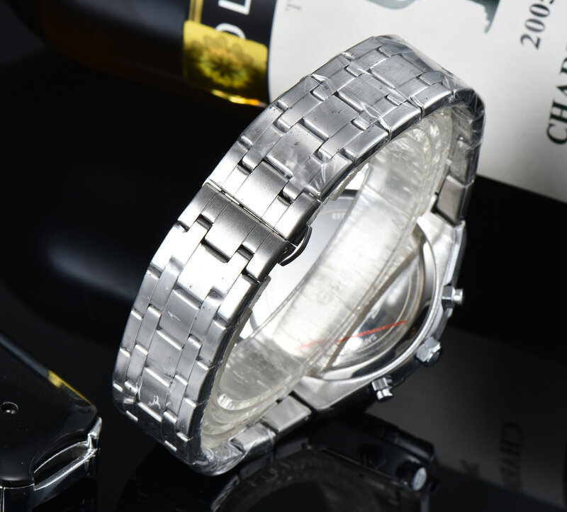 Luxus Mauritius Lacroix Chronograph Uhr Edelstahl Leder Armband Top wasserdichte Herren uhr Quarzuhr Uhr