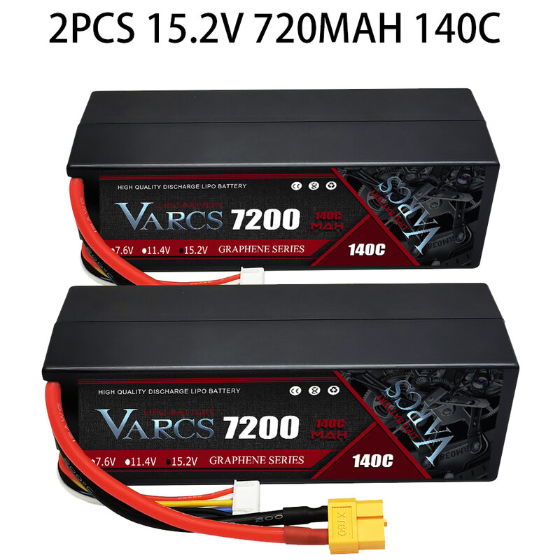 VARCS-Batterie Lipo pour Voitures et Camions, 3S, 4S, 11.1V, 14.8V, 15.2V, 8400mAh, 7000mAh, 7200mAh, 6600mAh, 6500mAh, 5400mAh, 130C, agglomC, 1/8, 10, 2 Pièces