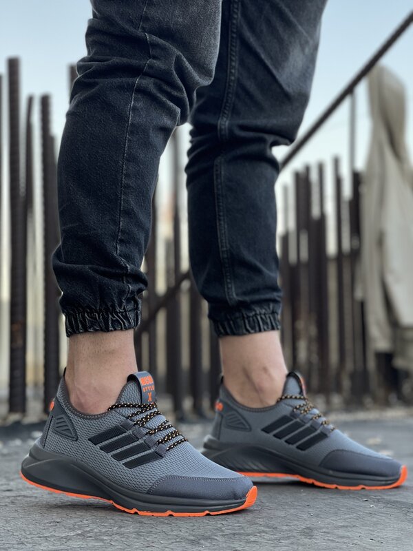 CO711 – baskets Orange fumé à lacets pour hommes, chaussures à semelles hautes
