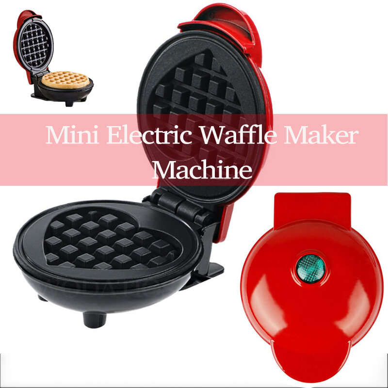 Машина для приготовления вафель на завтрак, мини-кухонная электрическая техника, детский десерт пекарь вафельница, антипригарная сковород...