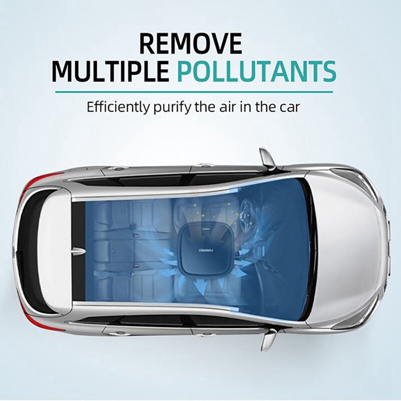 Портативный автомобильный очиститель воздуха HATV, HEPA-фильтр с отрицательными ионами, дезодорирующий мини-очиститель воздуха для дома, удале...