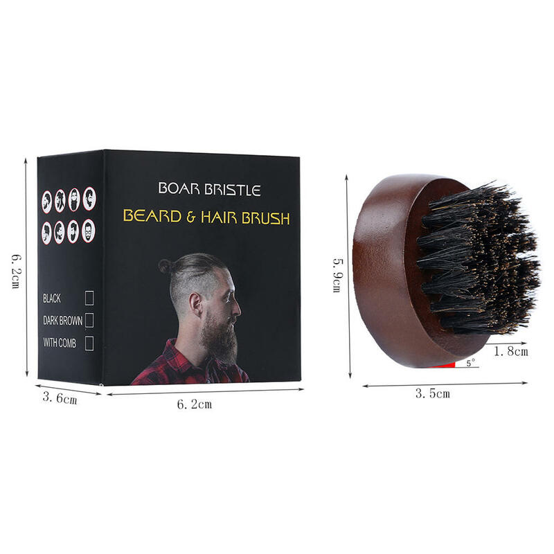 Men Boar Bristle Beard Mustache Combs Hair Brush Wood Handle Boar Mustache Styling Detangling Straightener For Facial Beard Comb