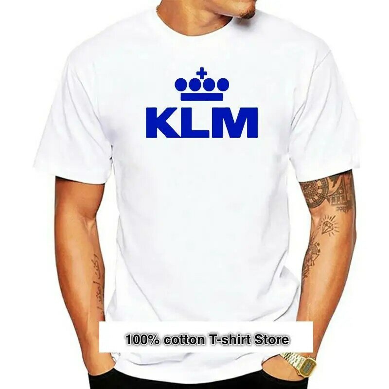 KLM-Camiseta azul con Logo Retro, camisa gris de deporte de aviación de la Royal Airline holandesa