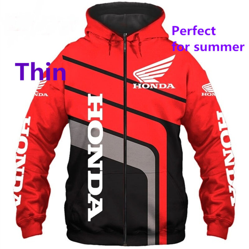 Sudadera con capucha para hombre, prenda deportiva con estampado 3D del logotipo del ala del coche Honda, estilo Harajuku, chaqueta de carreras, nueva moda, 2022