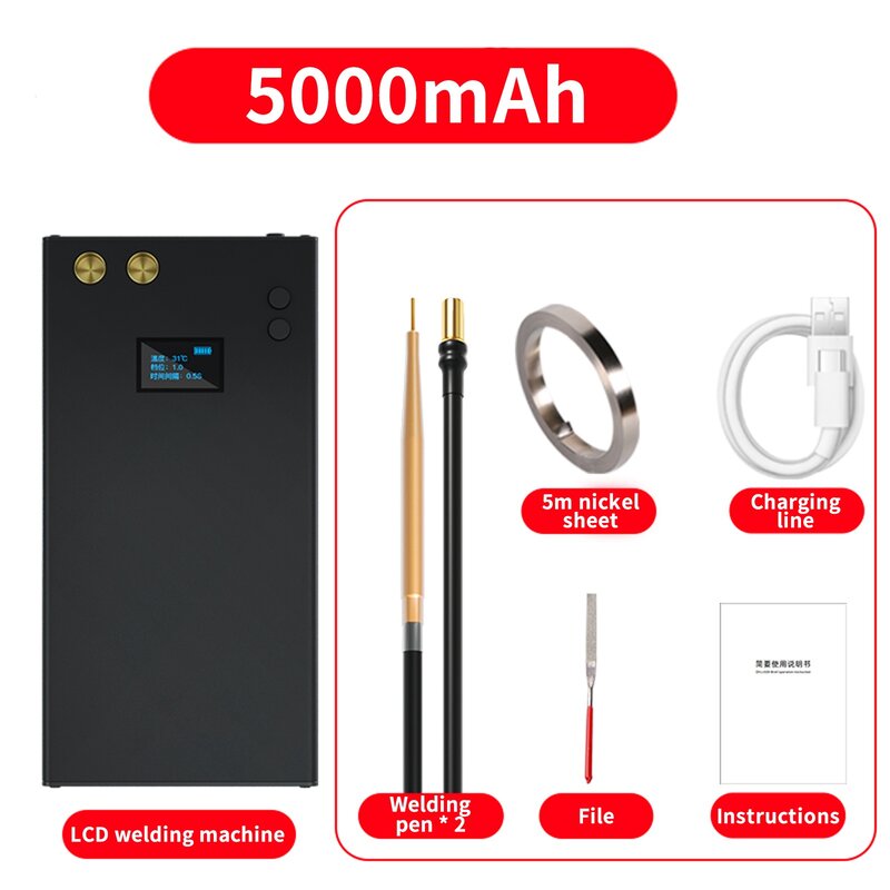 3GOA – Mini Machine à souder par points OLED, 6 vitesses, stylo à dégagement rapide, 5000mah, 7000mah, 11000mah