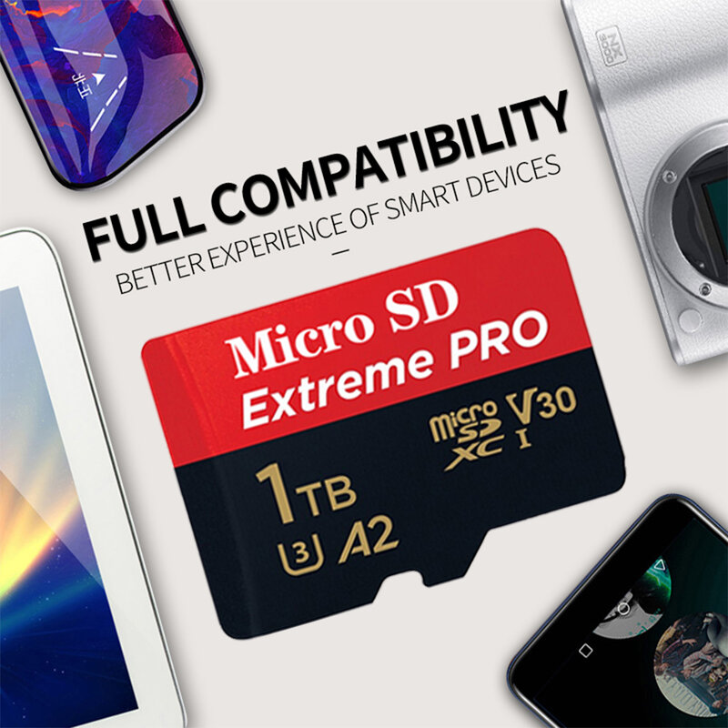 Tarjeta Micro SD de alta velocidad, 1TB, capacidad 100% Real, tarjeta Flash Micro SD/ TF, 64 128 GB, para ordenador/teléfono/cámara