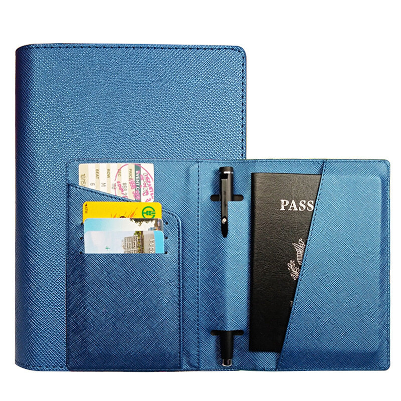 Soporte multifuncional para pasaporte, bolsa de almacenamiento para documentos de viaje, inserto de bolígrafo, soporte para pasaporte, 1 piezas