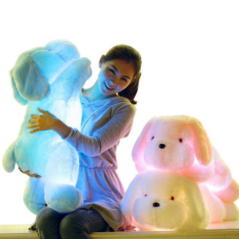 50 سنتيمتر الساخن الإبداعية مصباح إضاءة ليد تيدي الكلب محشوة الحيوانات مضيئة ألعاب من نسيج مخملي الوسائد الملونة متوهجة هدية الكريسماس للأطفال
