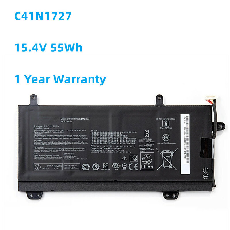 C41N1727 0B200-02900000 Laptop Battery For Asus ROG Zephyrus M GM501 GM501G GM501GM GM501GS GU501 GU501GM 15.4V 55Wh