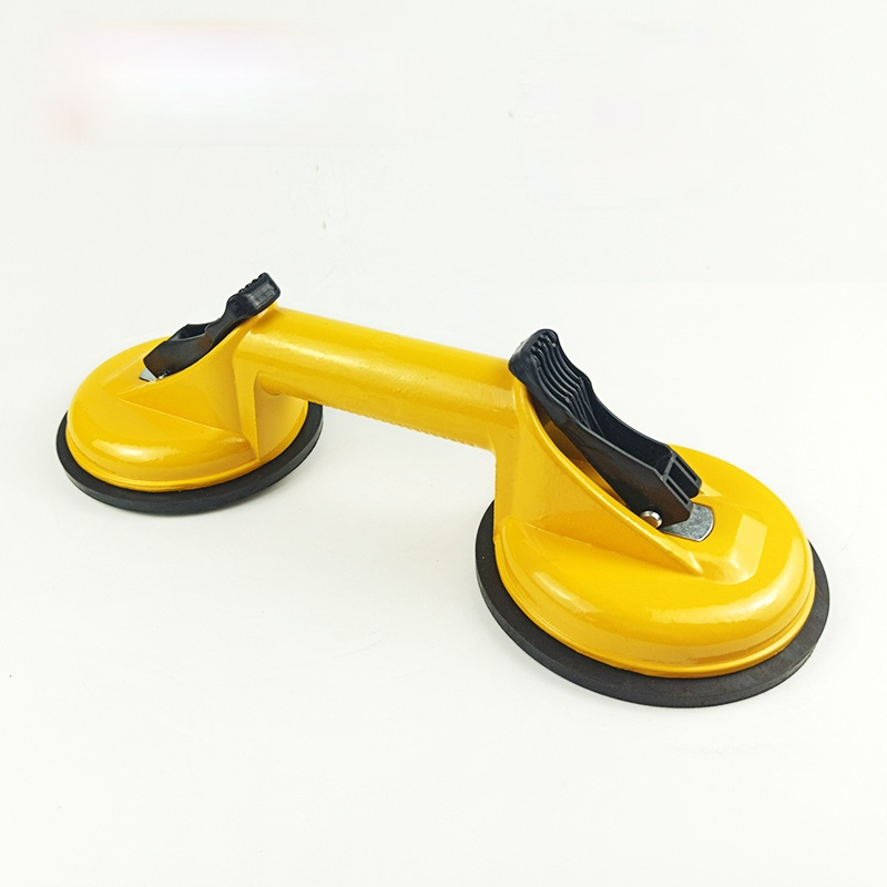 Ventosa in gomma singola in lega di alluminio ventosa rotonda in vetro strumenti per Merchandises per uso domestico giallo nero