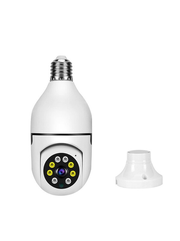 Камера видеонаблюдения с лампочками, полноцветная комнатная Wi-Fi камера наблюдения с функцией ночного видения и автоматического слежения за людьми