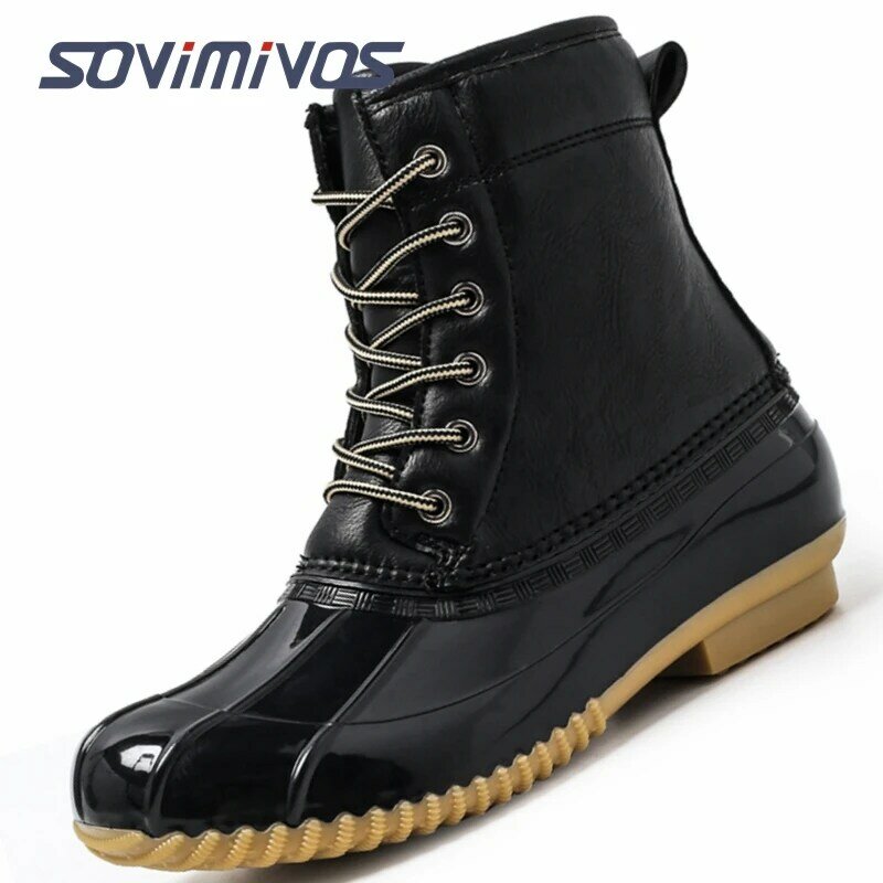 Womens Duck Boot | Waterproof Shell | Fur Lined Insulated Winter Snow Boot Winter Duck Boots Waterproof Lace Up Rain Duck Boots