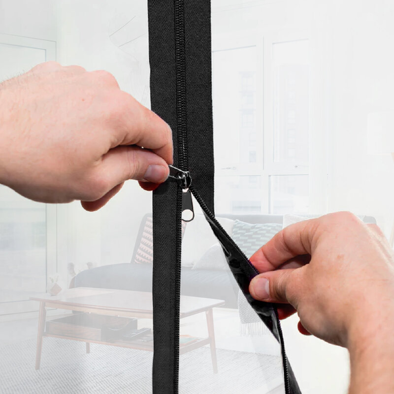 Heavy Duty Zipper Adhesive Zipper Zipper Replacement Adhesive Tape Double-Side Indoor Outdoor Dust Barriers Peel & Stick Zipper