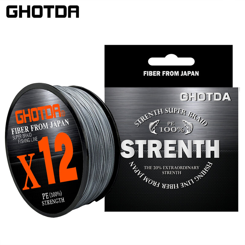 Ghotda 100M Multicolour PE Braided Wire 12 Strands Multifilament Japan Import Fabric Fishing Line 0.128-0.47mm