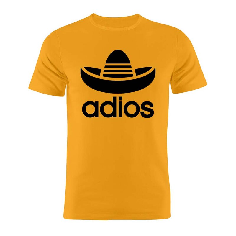 T-shirt d'été surdimensionné pour hommes, imprimé multicolore, amusant, Adios3DT, noir et blanc
