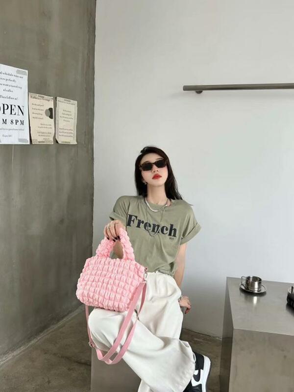 Small Handbags for Women Bubble Flower Shoulder Crossbody Bag Shopper Folded Cloud Bag Female Fashion Top-Handle Bags Purses Ins