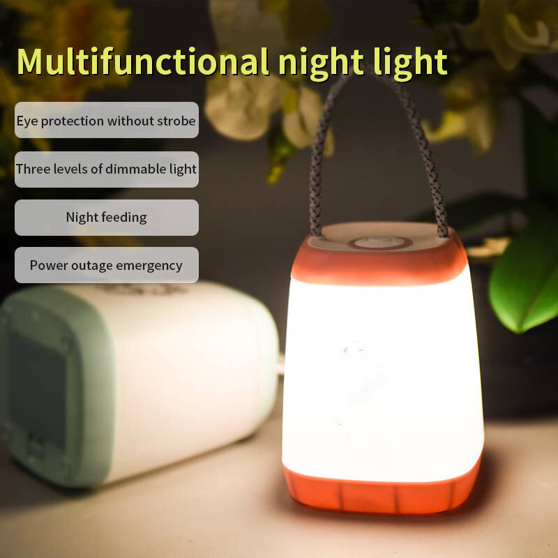 LED Night Light for Outdoor Home Garden Rechargeable Camping Lights Bedside Lamp Handle Rope Living Room Bedroom Lamps