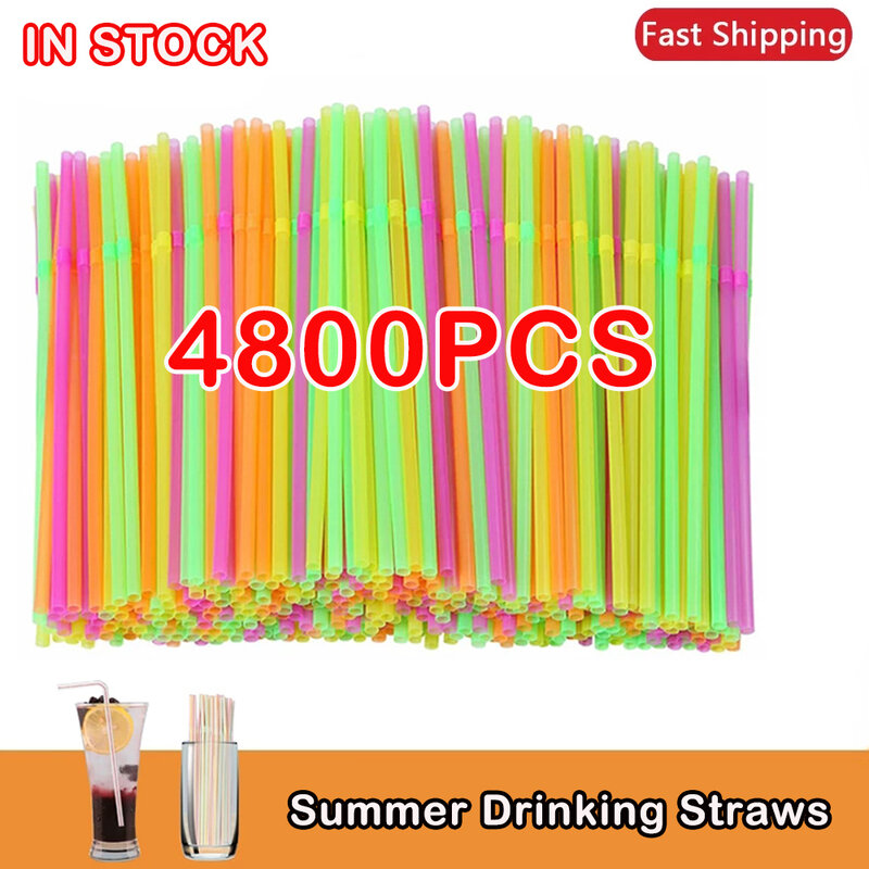 50-4800 шт., пластиковые изогнутые соломинки для напитков