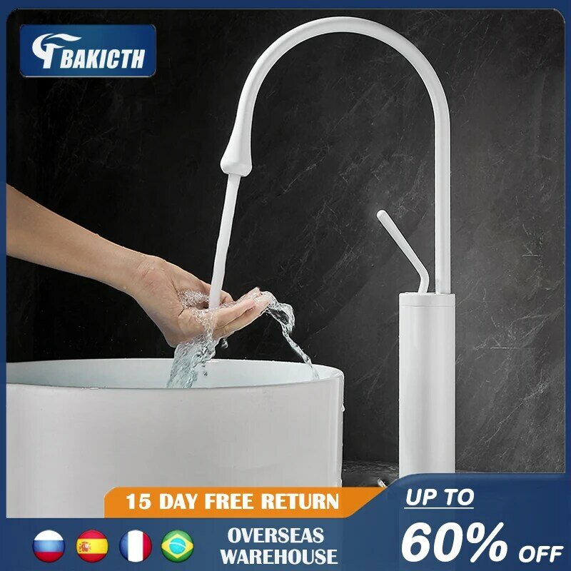 Bakicth Basin Faucet Single Lever 360 Rotation Spout Moder Brass Mixer Tap For Kitchen Or Bathroom Basin Water Sink Mixer