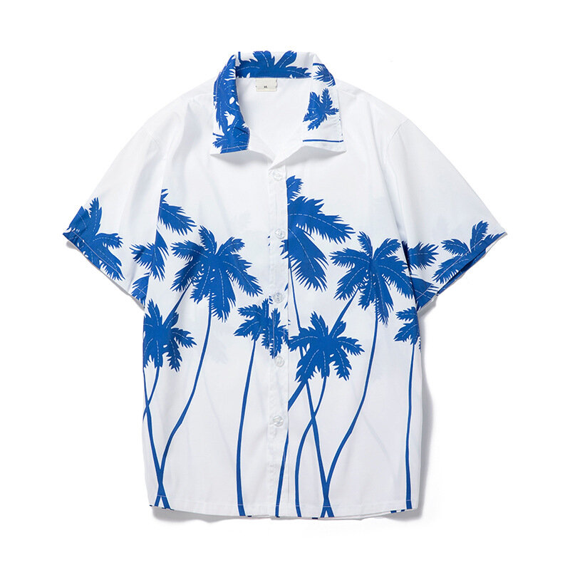 Kaus Pria Hawaii Baru 2022 Kaus Cetak Mode 3d Lengan Pendek untuk Pria Kaus Longgar Kasual Atasan Kaus Rock Pria Camisa