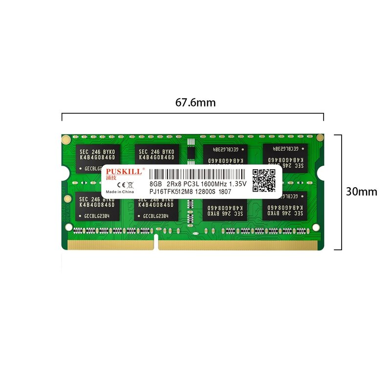 Stockeskill – mémoire de serveur d'ordinateur portable, modèle DDR3L, capacité 2 go 4 go 8 go, fréquence d'horloge 10600/1333/12800/1600, so-dimm