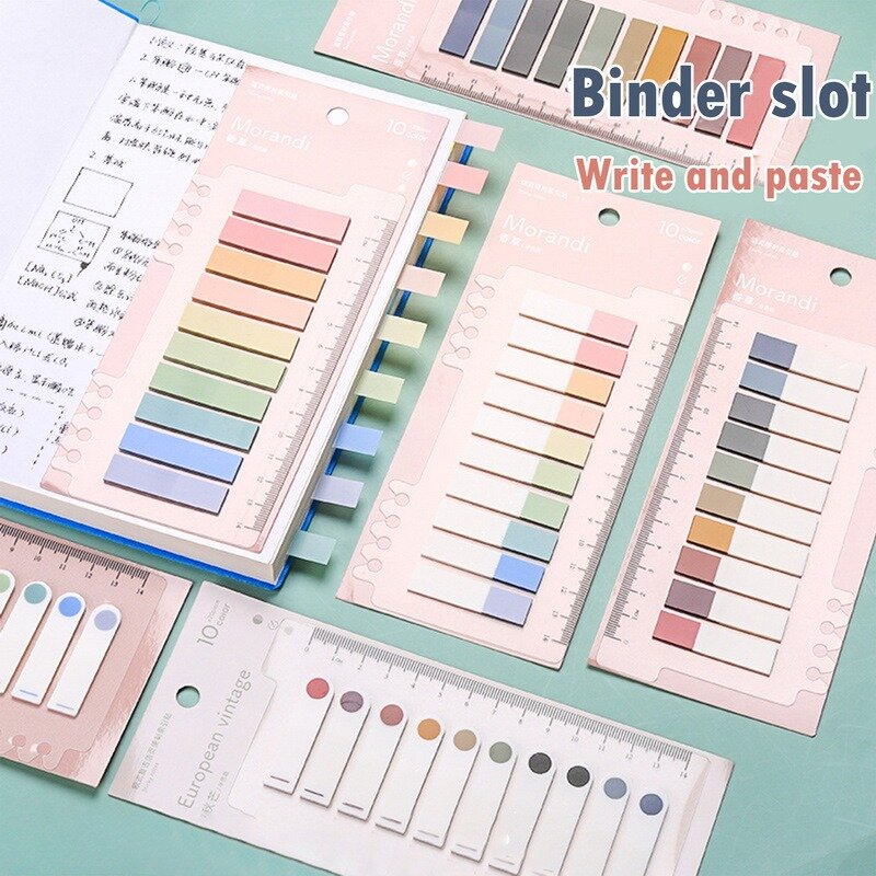 200 Sheets Flags Tabs Neon Page Markers Paper Index Bookmark Sticky Notes Kawaii Stationery for Children School Office Supplies