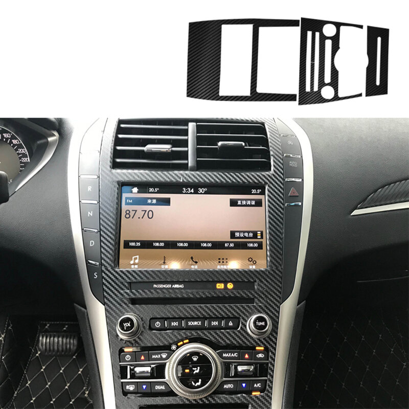 Película protectora de imitación de fibra de carbono para coche, pegatina Interior de coche, Control Central, engranaje de aire, Panel de espejo retrovisor para puerta