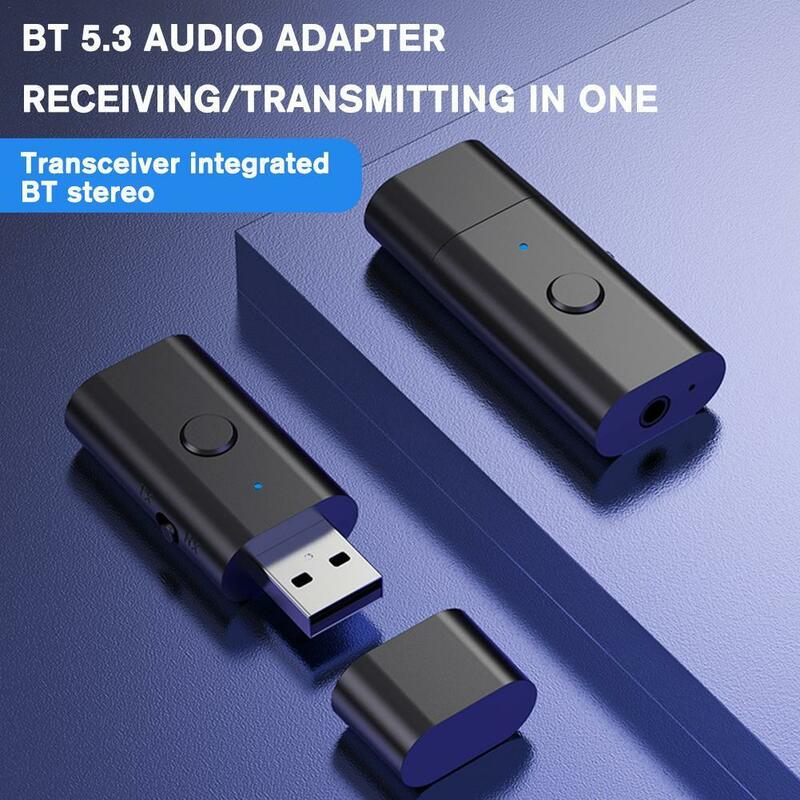 Penerima pemancar Bluetooth 5.3 nirkabel USB untuk mobil adaptor Aux Audio musik untuk Keyboard Mouse nirkabel PC Win11/10 Dri T9U7
