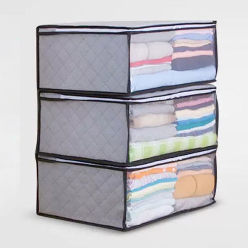 Bolsa de almacenamiento de edredón de ropa no tejida de gran capacidad, bolsa a prueba de polvo y humedad para dormitorio doméstico, transpirable y duradera