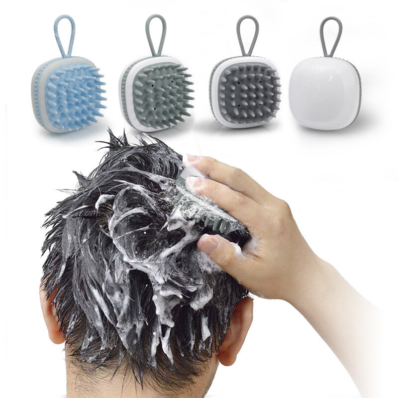 Siliconen cabeça corpo massageador shampoo escova de lavagem do cabelo pente macio confortável massagem corpo spa acessórios do banheiro