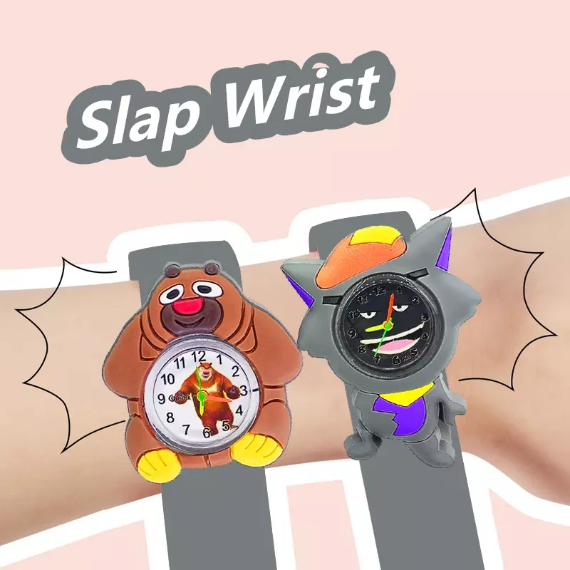 Kreative Bär Panda Dial Kinder Uhr Silikon Band Slap Kinder Sport Uhren Jungen Mädchen Kind Quarzuhr Uhr Weihnachten Geschenk