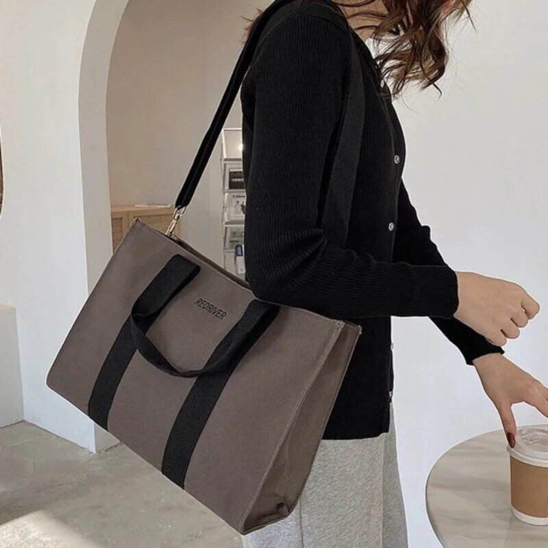 Luksusowa torebka damska Shopper o dużej pojemności płócienna torba na ramię kobiety Laptop torebka Crossbody Messenger plecaki szkolne
