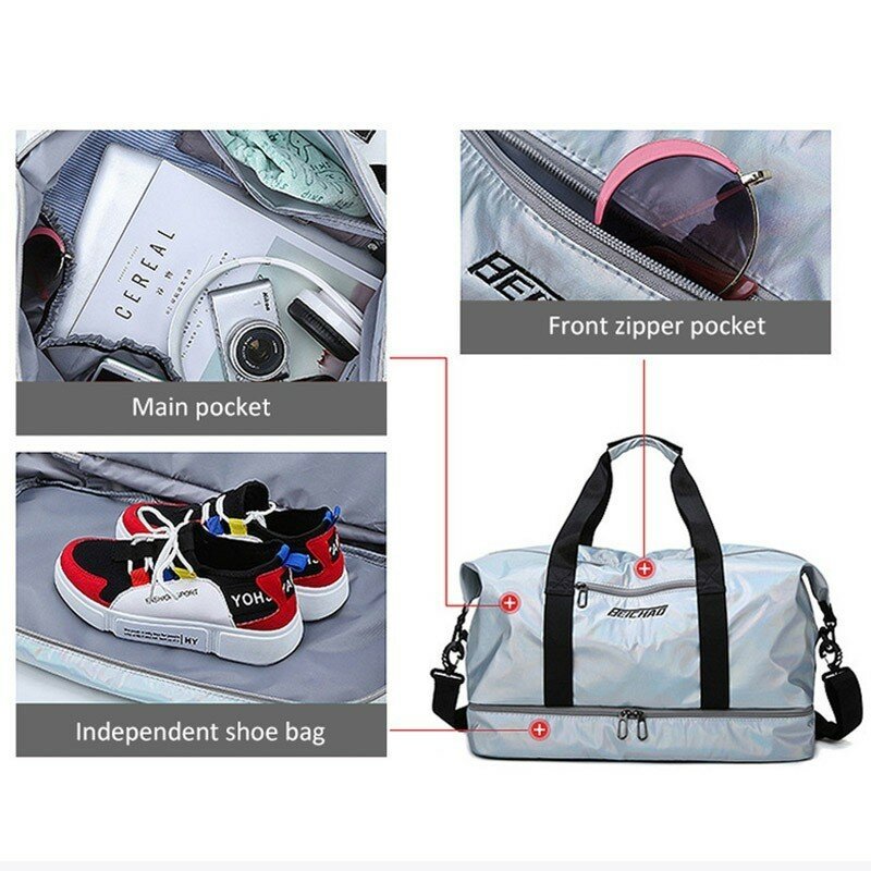 New Waterproof Travel Sports Bag Ladies Outdoor Sport Gym Bags Women Oxford Fitness Storage Tote For Shoe Men Training Bag