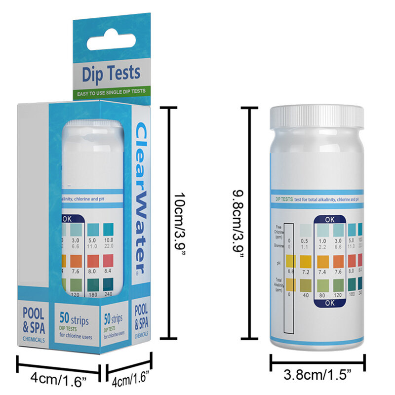 50 Stks/set Zwembad Teststrips 3 In 1 Spa Hot Tub Zwembaden Test Papers Easy & Quick Detectie Strips water Tester SCVD889