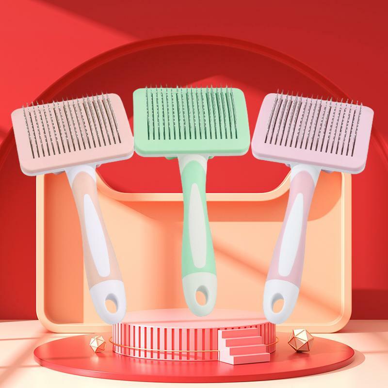 Pet Grooming Routine Self-Cleaning Cat Shedding Comb Pet Comb Automatic Hair Removal Comb For Cats Dogs