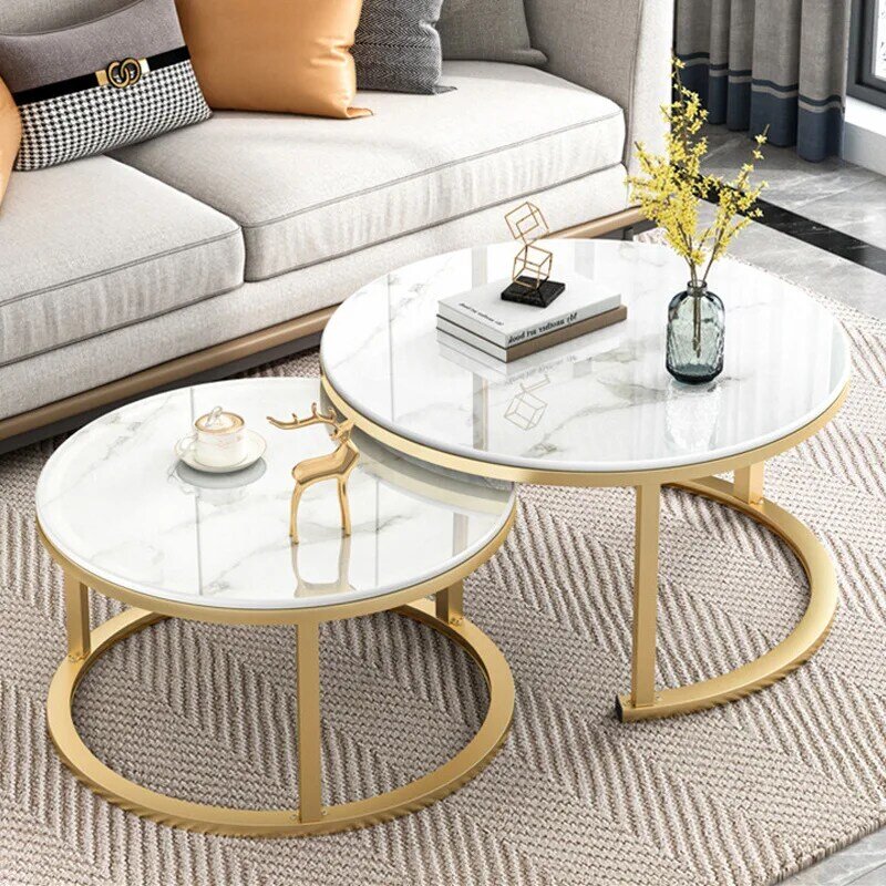 Okrągłe imitacje marmuru luksusowe stoliki do kawy Nordic salon stolik do herbaty meble kuchenne nowoczesne Combo Cafe meble do biblioteki