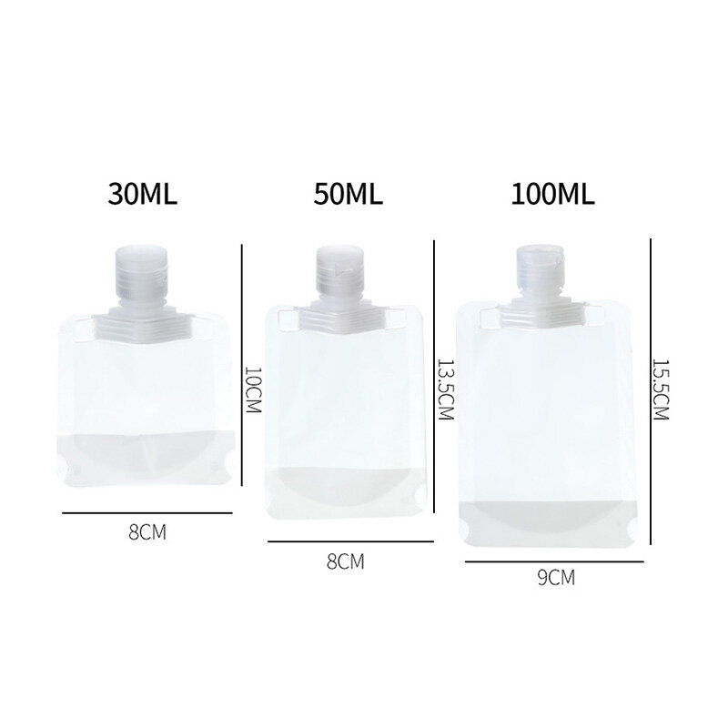 30/100ml再利用可能なトラベルサイズの漏れ防止詰め替え可能なポーチ化粧品容器シャンプーローション液体ディスペンサーパッケージ